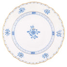 Hand-painted Herend Blue Garden Dinner Plate in fine porcelain, 10.5in D, on a white background
