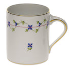 Hand-painted Herend Blue Garland Coffee Mug in fine porcelain, (16 OZ) 4in H, on a white background