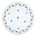 Hand-painted Herend Blue Garland Dinner Plate in fine porcelain, 10.5in D, on a white background