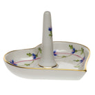 Hand-painted Herend Blue Garland Ring Holder Garnishment in fine porcelain, 4in L X 2.5in H, on a white background
