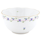Hand-painted Herend Blue Garland Round Bowl in fine porcelain, (3.5 PT) 7.5in D, on a white background
