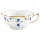 Hand-painted Herend Blue Garland Tea Cup Cup & Saucer Set in fine porcelain, on a white background