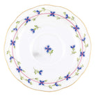 Hand-painted Herend Blue Garland Tea Saucer Cup & Saucer Set in fine porcelain, 6in D, on a white background