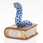 Bookworm Figurine in hand-painted Sapphire porcelain by Herend of Hungary