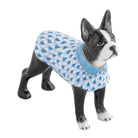 Blue fishnet Boston Bull Terrier Figurine figurine, hand-painted Herend porcelain with 24k gold accents