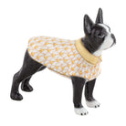 Hand-painted Herend Boston Bull Terrier Figurine in Butterscotch fishnet porcelain on a white background