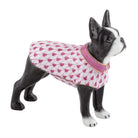 Hand-painted Herend Boston Bull Terrier Figurine in Raspberry fishnet porcelain on a white background