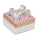 Box with Bow in hand-painted Raspberry porcelain by Herend of Hungary