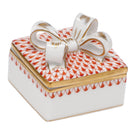 Box with Bow in hand-painted Rust porcelain by Herend of Hungary