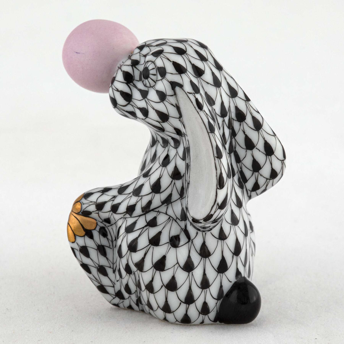 Herend Bubble Gum Bunny Figurine – Black, alternate view