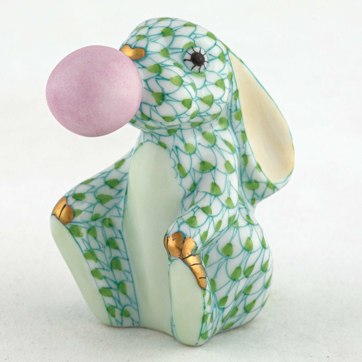 Herend Bubble Gum Bunny Figurine – Key Lime, alternate view