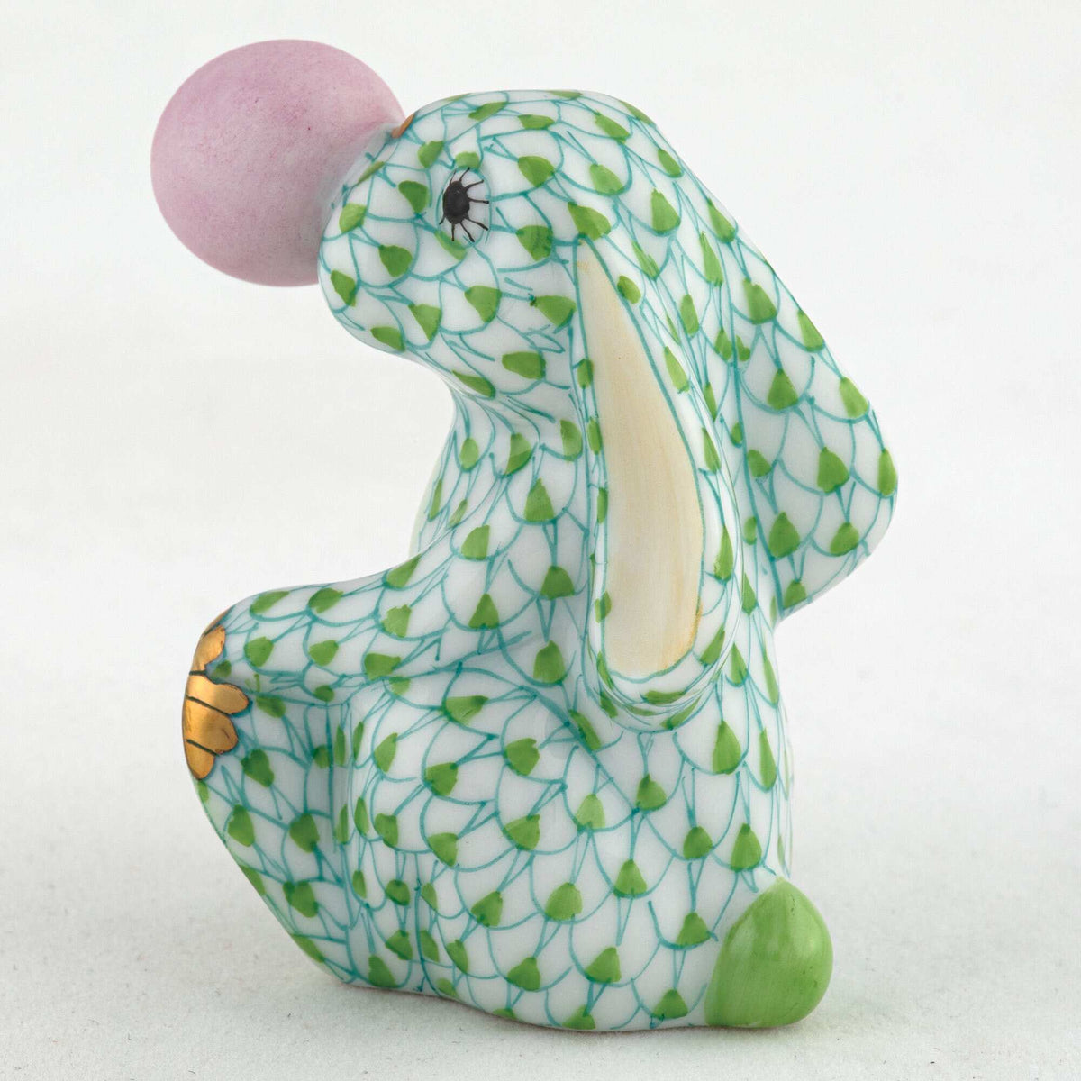 Herend Bubble Gum Bunny Figurine – Key Lime, alternate view