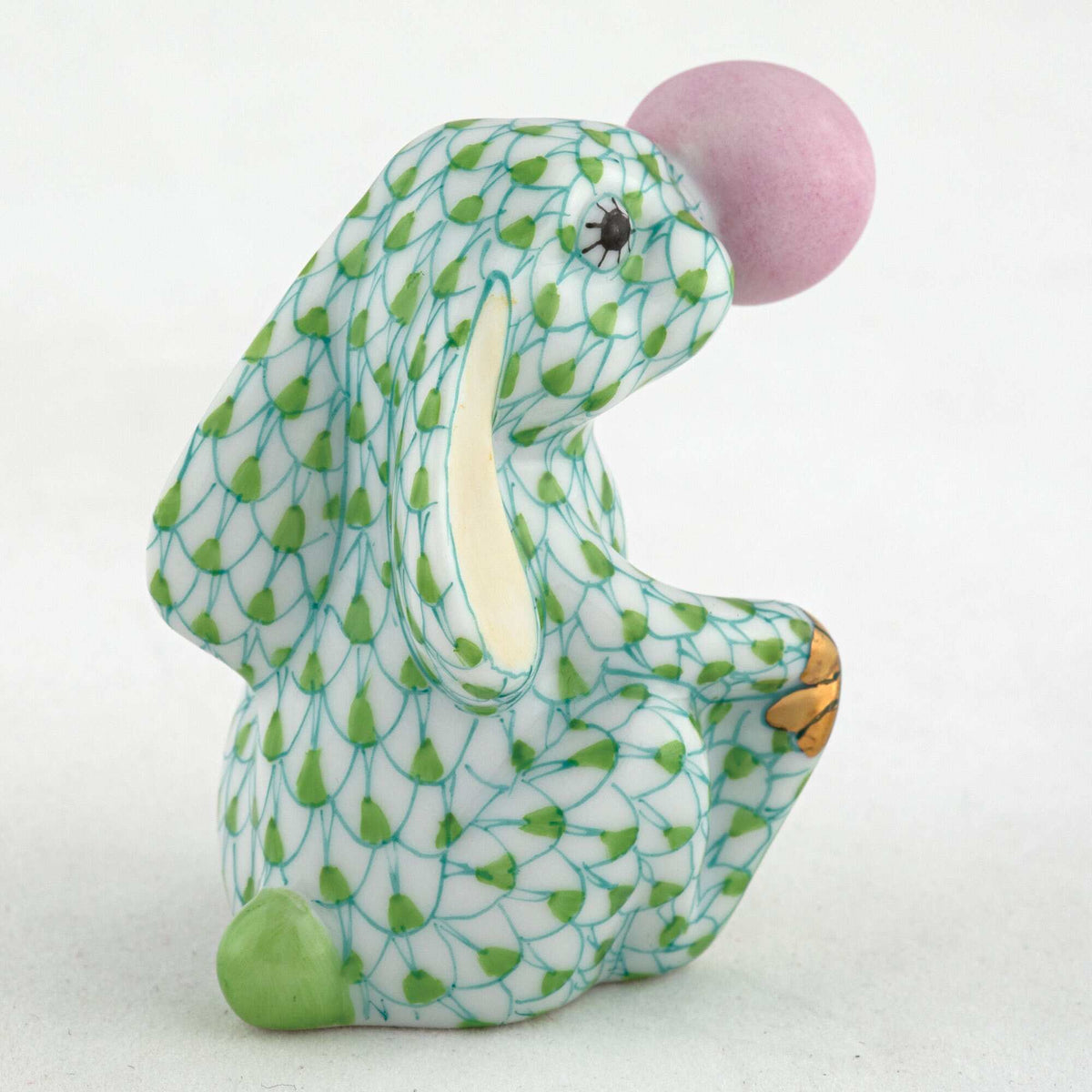 Herend Bubble Gum Bunny Figurine – Key Lime, alternate view