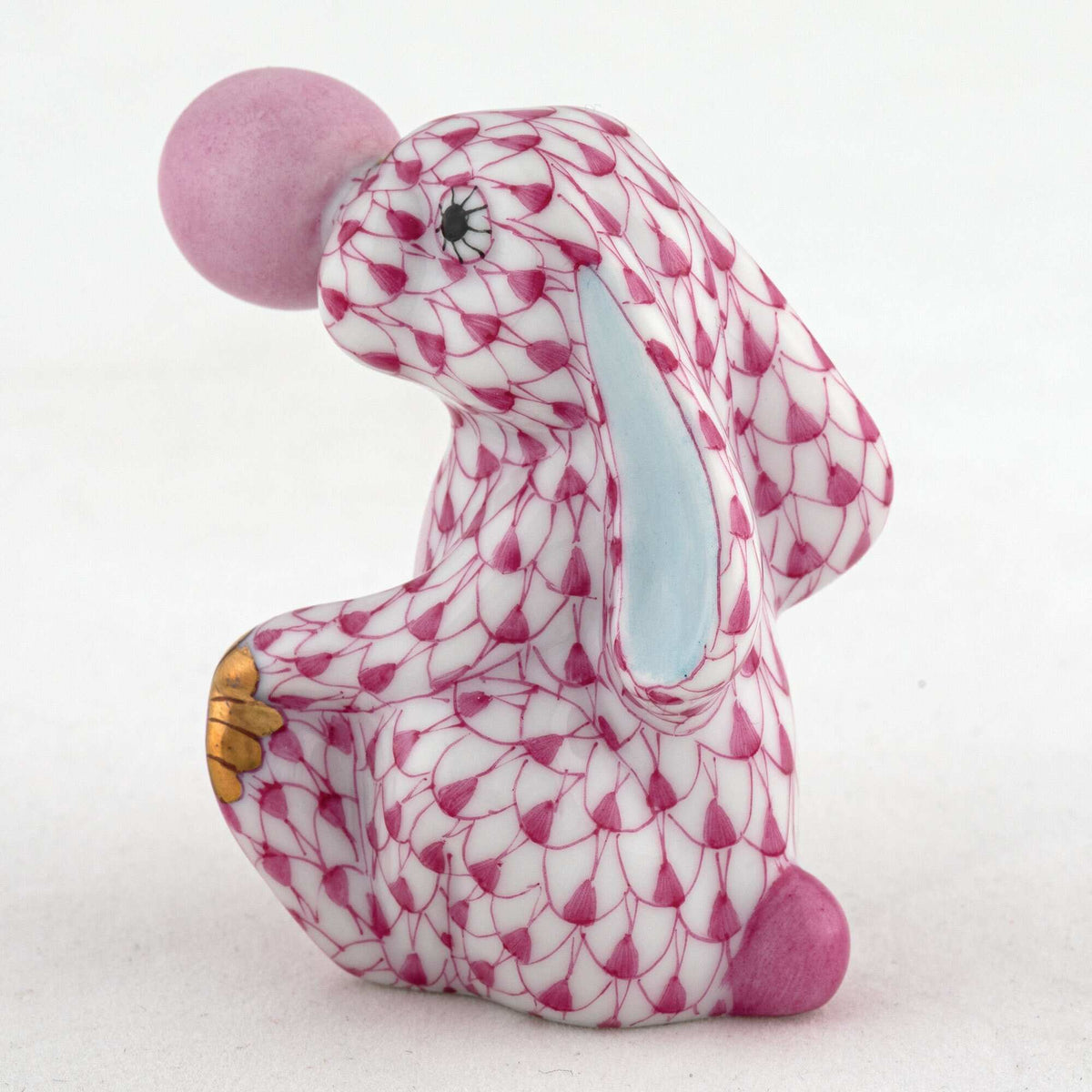 Herend Bubble Gum Bunny Figurine – Raspberry, alternate view