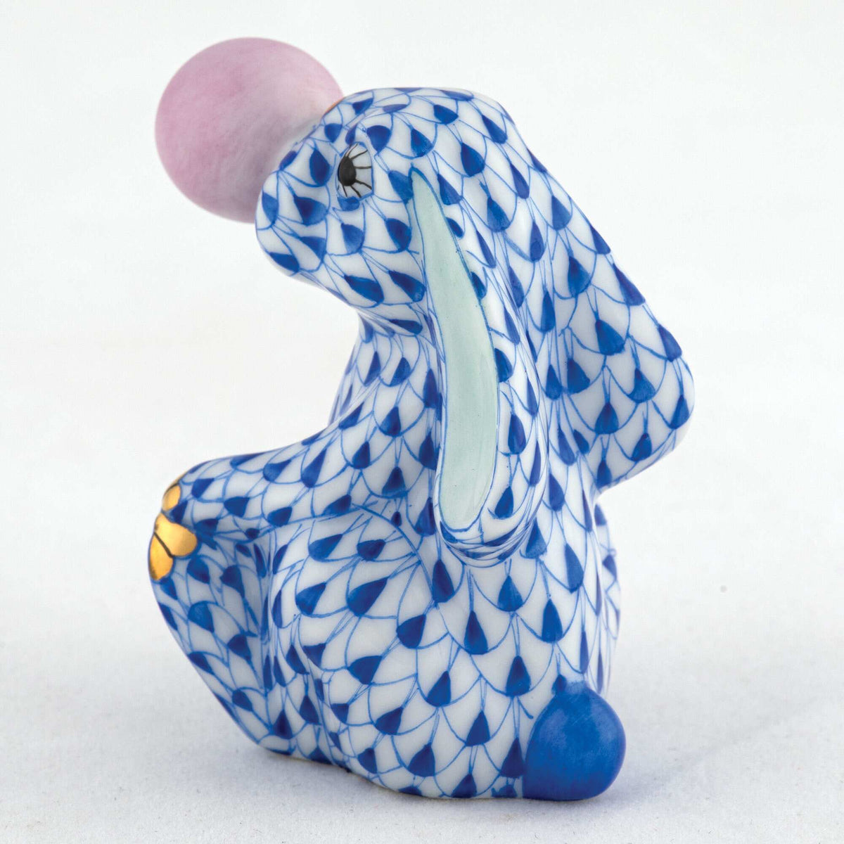 Herend Bubble Gum Bunny Figurine – Sapphire, alternate view