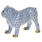 Bulldog Figurine in hand-painted Blue porcelain by Herend of Hungary