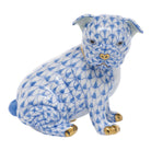 Herend Bulldog Puppy Figurine porcelain figurine painted in the Blue fishnet pattern