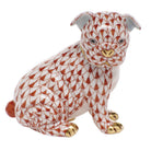 Bulldog Puppy Figurine in hand-painted Rust porcelain by Herend of Hungary