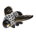 Bumble Bee Figurine in hand-painted Black porcelain by Herend of Hungary