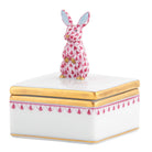 Bunny Box in hand-painted Raspberry porcelain by Herend of Hungary
