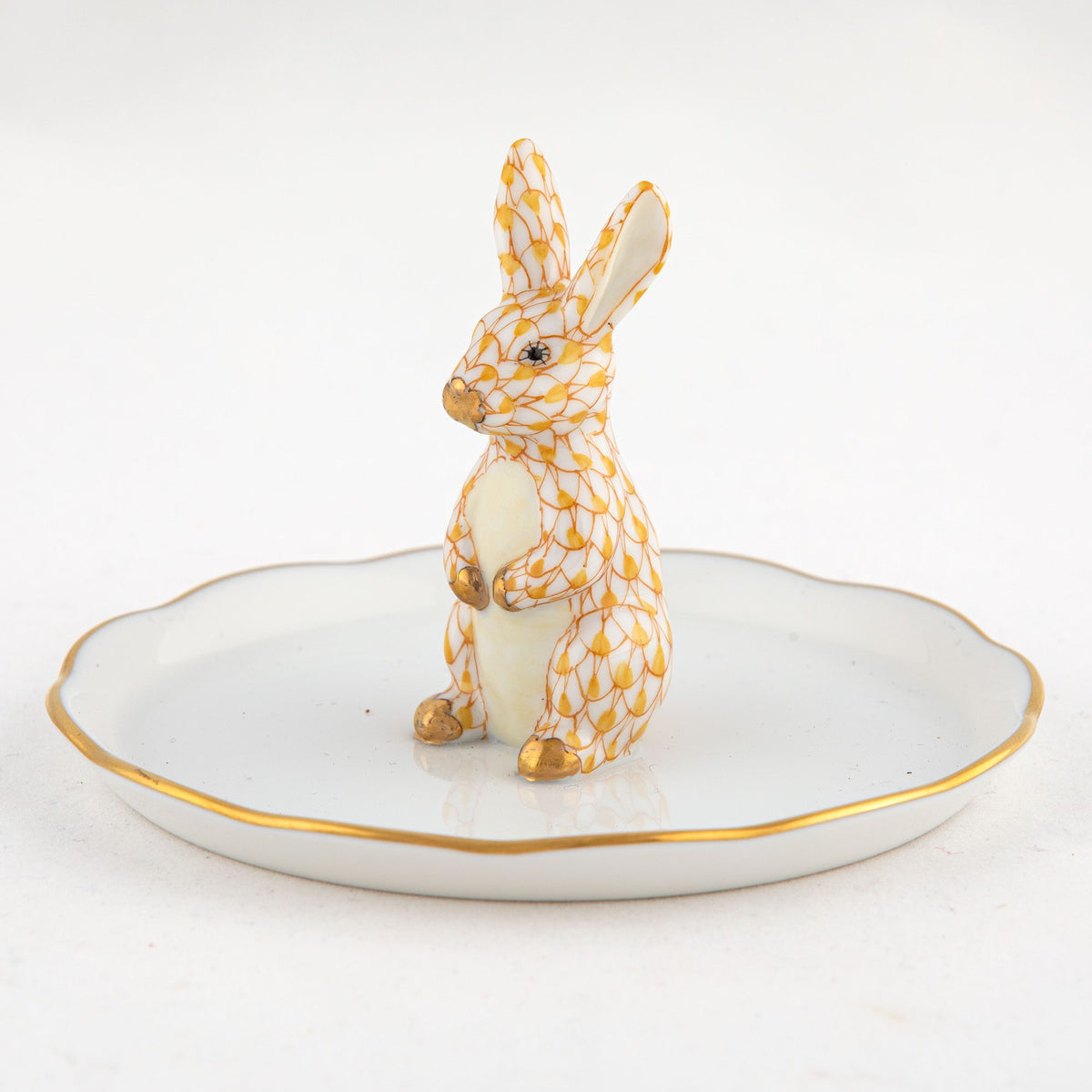 Herend Bunny Ring Holder Garnishment – Butterscotch, alternate view