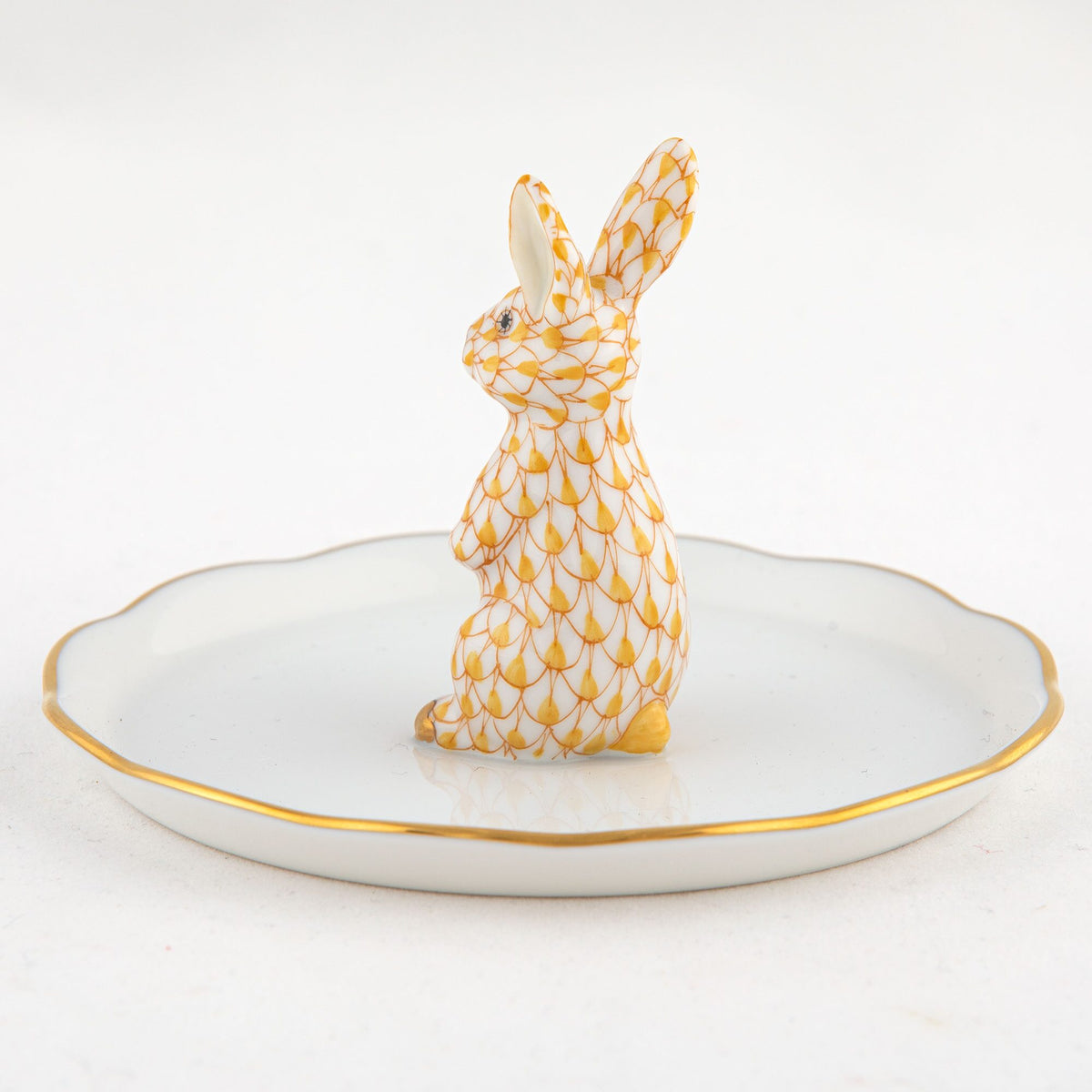 Herend Bunny Ring Holder Garnishment – Butterscotch, alternate view