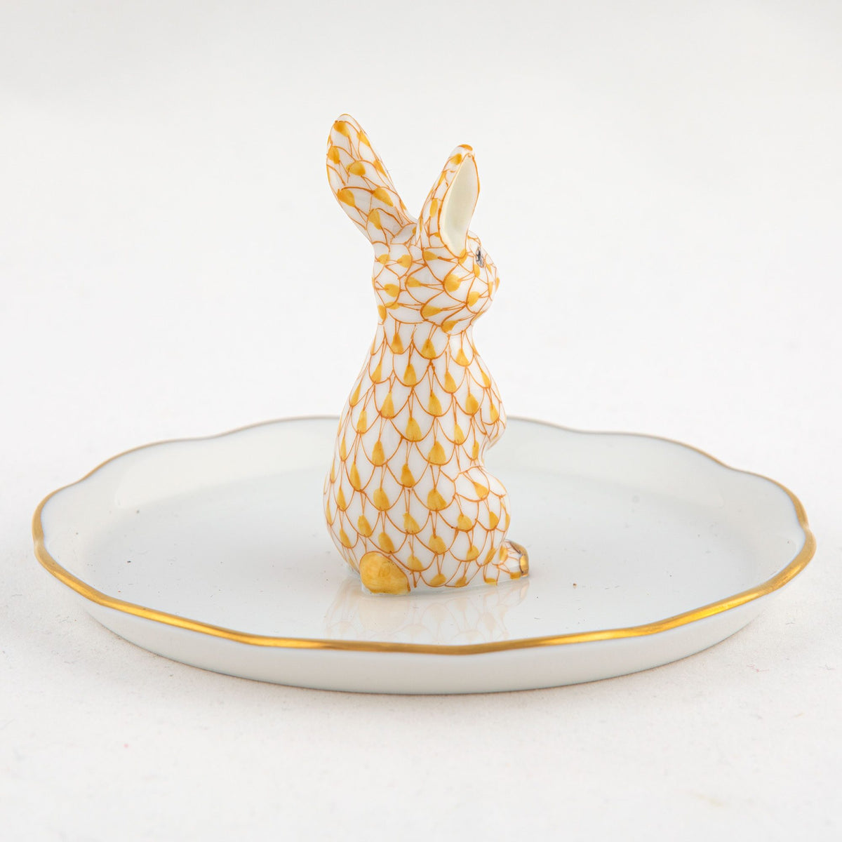 Herend Bunny Ring Holder Garnishment – Butterscotch, alternate view