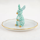 Herend Bunny Ring Holder Garnishment – Green, alternate view