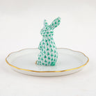 Herend Bunny Ring Holder Garnishment – Green, alternate view