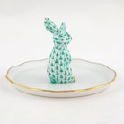 Herend Bunny Ring Holder Garnishment – Green, alternate view