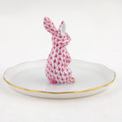Herend Bunny Ring Holder Garnishment – Raspberry, alternate view