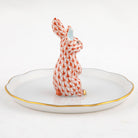Herend Bunny Ring Holder Garnishment – Rust, alternate view