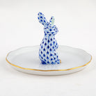 Herend Bunny Ring Holder Garnishment – Sapphire, alternate view