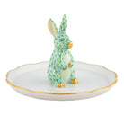 Bunny Ring Holder Garnishment in hand-painted Key Lime porcelain by Herend of Hungary