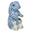 Herend Bunny Slippers Figurine porcelain figurine painted in the Blue fishnet pattern