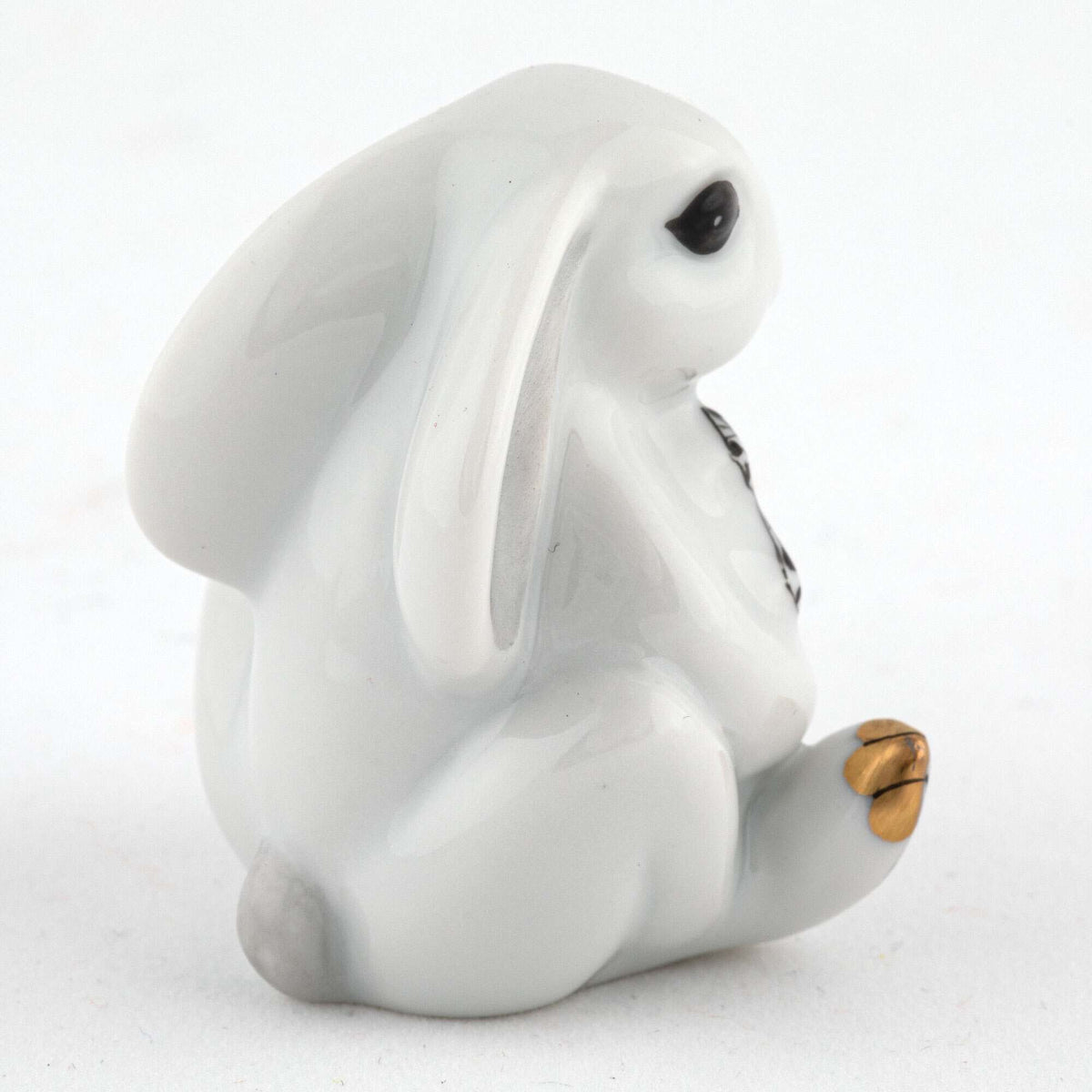 Herend Bunny with Cross Figurine – Black, alternate view