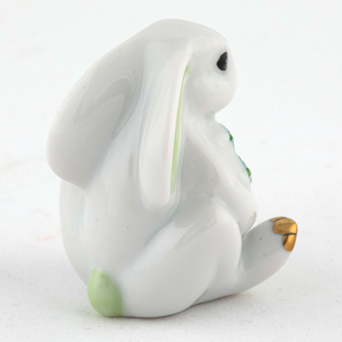 Herend Bunny with Cross Figurine – Key Lime, alternate view