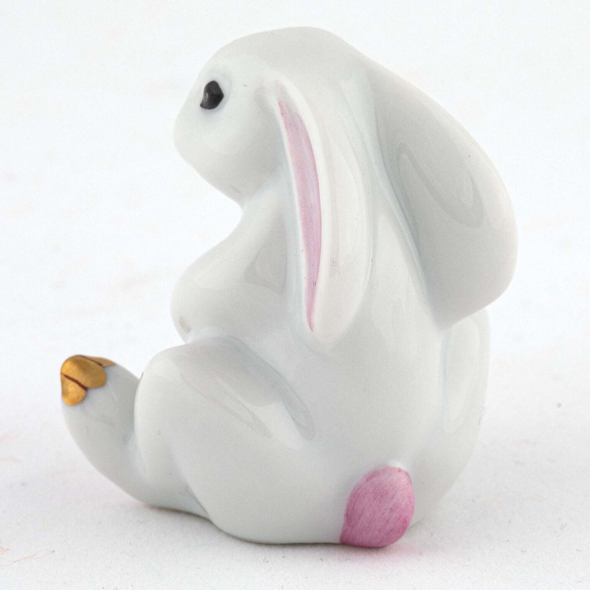 Herend Bunny with Cross Figurine – Raspberry, alternate view