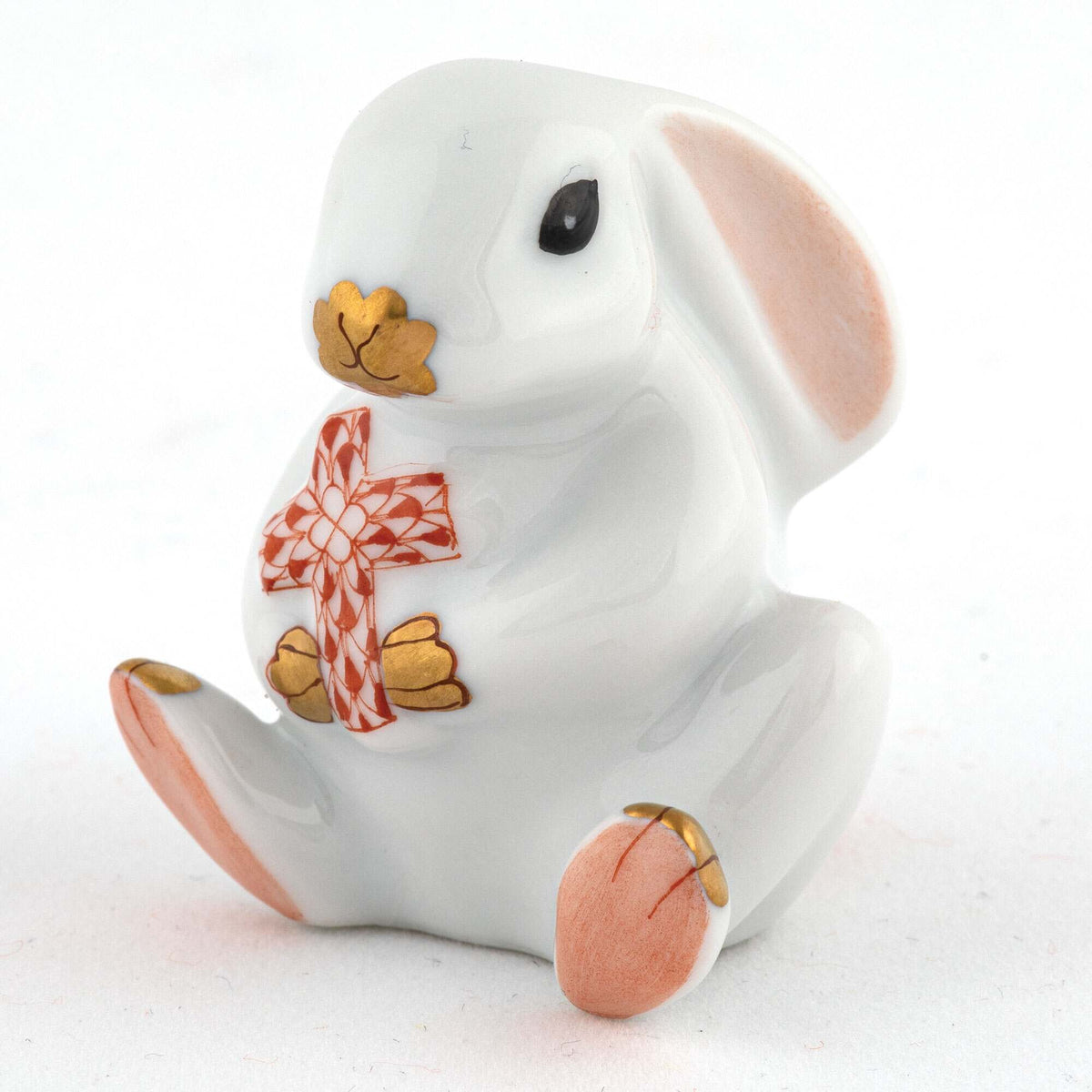 Herend Bunny with Cross Figurine – Rust, alternate view
