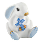 Herend Bunny with Cross Figurine porcelain figurine painted in the Blue fishnet pattern