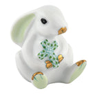Herend Bunny with Cross Figurine porcelain figurine painted in the Key Lime fishnet pattern
