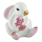 Bunny with Cross Figurine in hand-painted Raspberry porcelain by Herend of Hungary