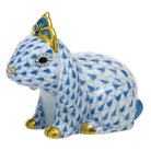 Herend Bunny with Tiara Figurine porcelain figurine painted in the Blue fishnet pattern
