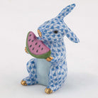 Herend Bunny with Watermelon Figurine – Blue, alternate view