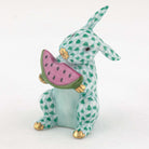 Herend Bunny with Watermelon Figurine – Green, alternate view