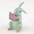 Herend Bunny with Watermelon Figurine – Key Lime, alternate view