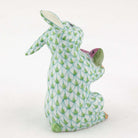 Herend Bunny with Watermelon Figurine – Key Lime, alternate view
