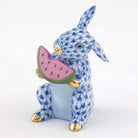 Herend Bunny with Watermelon Figurine – Sapphire, alternate view