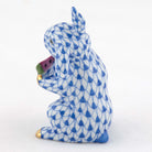 Herend Bunny with Watermelon Figurine – Sapphire, alternate view