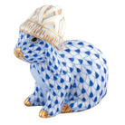 Bunny with Winter Hat Figurine in hand-painted Sapphire porcelain by Herend of Hungary